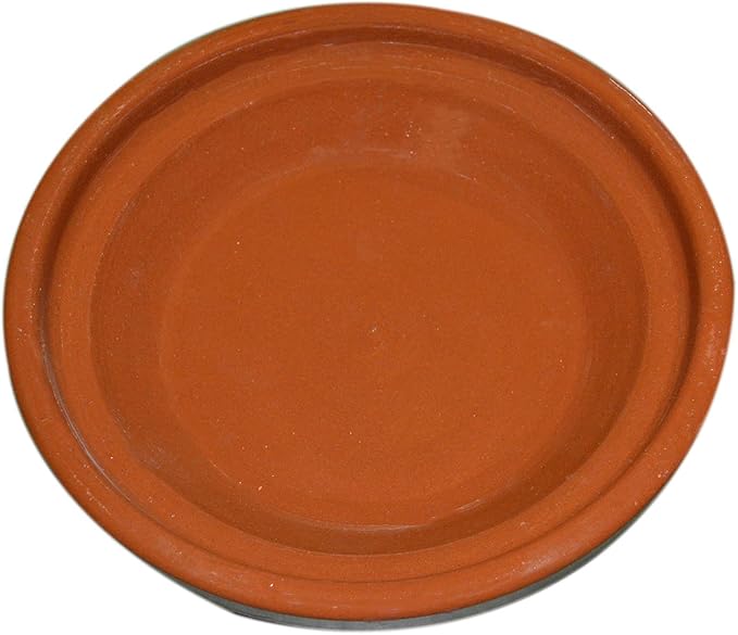 Treasures Of Morocco Moroccan Cooking Tagine, Handmade Safe Glazed Traditional, Medium Size, 10 inches, Brown, Round, Clay