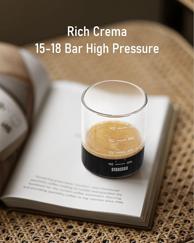 STARESSO Classic Portable Espresso Maker, 2 IN 1 Travel Coffee Maker Compatible Ground Coffee & NS Original Pods, Espresso Machine with Stainless Steel Chamber for Travel Camping, Manually Operated