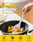 Pack of 2 Large Silicone Cooking Spoons,Non Stick Solid Basting Spoon,Heat-Resistant Kitchen Utensils for Mixing,Serving,Draining,Stirring (STAINLESS STEEL KHAKI)