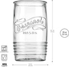 Glaver's Glass Tumbler Drinking Glasses Set of 4 – Genuine Artisan-Made Vintage Italian Original Mason – Elegant 20 Oz Clear Tumbler Glassware Set for Refreshing Drinks, Beverages, Iced Tea.