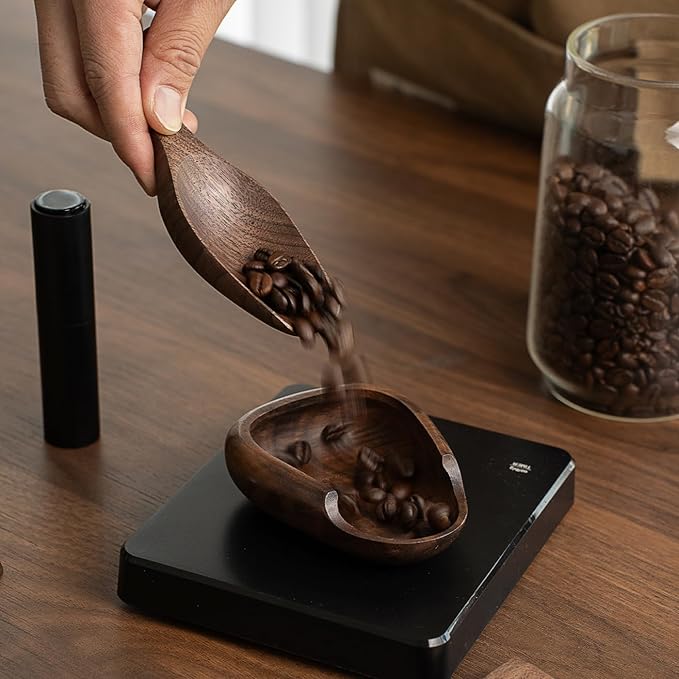 Black Walnut Coffee Scoop for Ground Coffee, Loose Tea & Bath Salts, 1 Tablespoon/15ml, Multi-Purpose Kitchen Scooping Tool for Jars, Canisters & Coffee Brewing Accessories(1pcs)