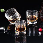 KAMMAK Crystal Whiskey Glasses Set of 2, 10.15 oz (300 ml) Hand Blown Old Fashioned Tumbler, Thick Base Glass with Delicate Rim & Seamless Design for Scotch, Bourbon, Cocktails, Lead-Free Barware