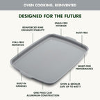 GreenPan Premiere Ovenware Healthy Ceramic Nonstick 18" x 13" Half Rectangular Baking Pan, PFAS-Free, Warp-Free Bakeware, Durable Quick Heating Tray, Oven Safe to 600F, Dishwasher Safe, Gray