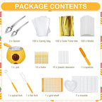 Umigy Electric Melting Chocolate Pot Gift Set Mini Fondue Fountain Pot Kit Chocolate Melting with DIY Mold and Accessories for Candy Christmas Milk Cheese Candy Home(Yellow)