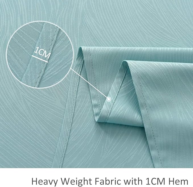 maxmill Jacquard Table Cloth Swirl Pattern Spillproof Wrinkle Resistant Water Proof Heavy Weight Soft Tablecloth for Kitchen Dinning Tabletop Outdoor Picnic Rectangle 52 x 70 Inch Turquoise