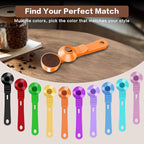2-in-1 Coffee Scoop with Funnel, 2 Teaspoon Measuring Spoon for Reusable K Cups, Ground Coffee, Protein Powder & Tea, Mess-Free Plastic Design (Orange)