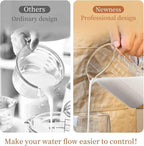 500ML Glass Measuring Cup With Handle, High Borosilicate Glass Three Scales V-Shaped Spout Clear Measuring Cup (OZ, Cup, ML/CC) Easy To Read Kitchen Tools