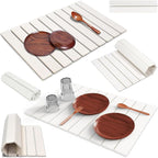 Large Stone Dish Drying Mat for Kitchen Counter, Instant Drying Pad, Super Absorbent Foldable Dish Drying Mat, 24"×16", White