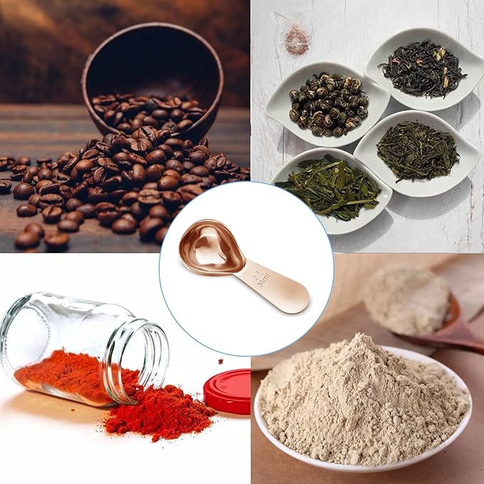 1 Pcs Coffee Scoop, 2 Tablespoon Measuring Spoon for Ground Coffee, Durable Stainless Steel, Easy to Use and Clean(Rose Gold）, Send Goods from Local Warehouse