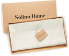 Solino Home Ivory Linen Tablecloth 52 x 52 Inch - 100% Pure Linen Square Table Throw - Classic Hemstitch, Machine Washable Table Cloth for Summer, Fall, Autumn