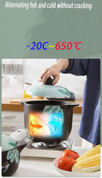 Ceramic Pot Clay Pot For Cooking Casserole Dish, Ceramic Casserole Dish with Lid Clay Pot Round Ceramic Cookware,Ceramic Casserole Dish Japanese Clay Pot Casserole Cooking Clay Pot for Home Res