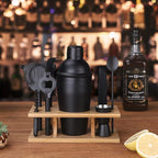 Cocktail Shaker Set Stainless Steel Bartending Kit 18.6oz Cocktail Bar Set Cocktail Mix Drink Making Kit Professional Bar and Home Drink Bar Tools for Bartender (Matte Black, 9Pcs)