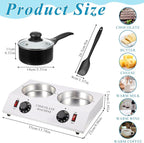 ROCEEI 1 Set Chocolate Boiler Electric Heating Chocolate Melting Tempering Machine with 1 Silicone Spatula Boiler for Melting for Candy (Double Pot)