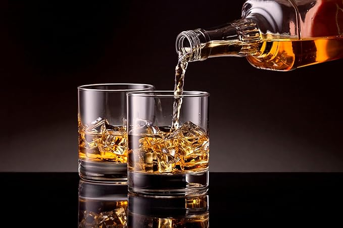 Ravenscroft Crystal | Set of 4 European Taylor Double Old Fashioned Glasses | 11 Fluid Ounces | 100% Lead-Free Crystalline | Dishwasher Safe | Gift Idea