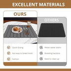 Large Stone Dish Drying Mat for Kitchen Counter, 24"×16" Quick Dry Collapsible Diatomaceous Earth Mat – Super Absorbent Foldable Drying Pad for Dishes (Dark Gray, 23.2" x 15.4")