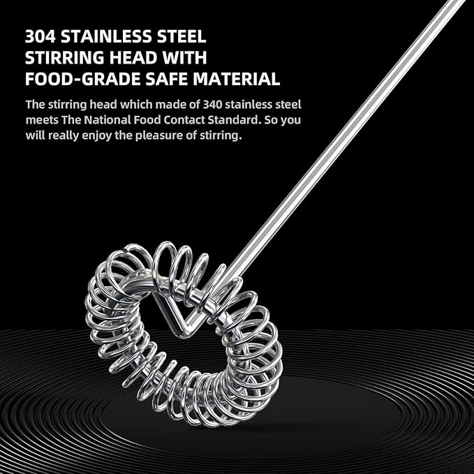 CIRCLE JOY Powerful Milk Frother Handheld with Stand Rechargeable Milk Foamer Electric Mini Drink Mixer for Coffee, Cappuccino, Lattes, Frappe, Matcha and Hot Chocolate, Black