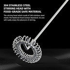 CIRCLE JOY Powerful Milk Frother Handheld with Stand Rechargeable Milk Foamer Electric Mini Drink Mixer for Coffee, Cappuccino, Lattes, Frappe, Matcha and Hot Chocolate, Black