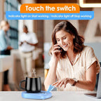 Coffee Mug Warmer - Fastest Heating & Highest Temperature, Coffee Cup Warmer for Desk Auto Shut Off, 4 Temp Settings & 1-12H Timer, Smart Electric Beverage Warmer for Coffee, Tea (Blue)