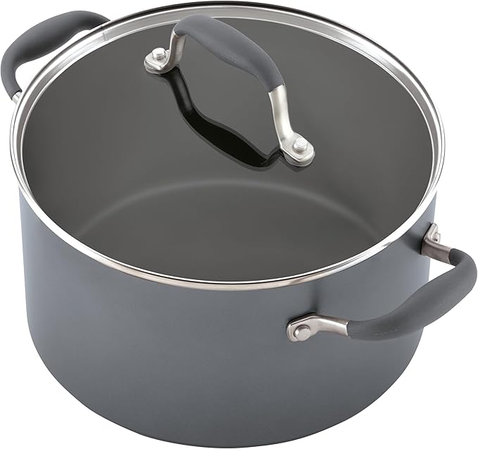 Anolon Advanced Home Hard Anodized Nonstick Cookware/Pots and Pans Set, 9 Piece - Moonstone