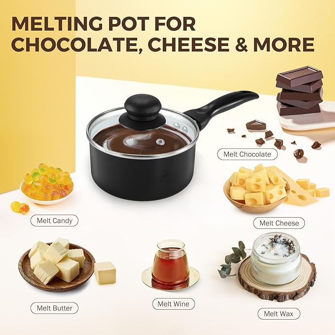 Electric Chocolate Melting Pot, 1kg Capacity, Adjustable Temperature, Ceramic Coating, Easy to Clean, Multi-Use for Chocolate, Butter, Cheese, and Candy - Perfect for Home and Commercial Use