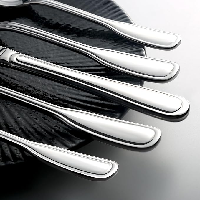 Silverware Set For 12, 60 Piece Flatware Cutlery Set With Ergonomic Wide Handles, Mirror Polished Stainless Steel Utensils Set For Kitchen, Dishwasher Safe For Home, Restaurant, Party