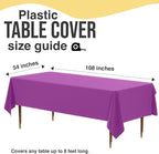 Exquisite 66% Thicker Premium Plastic Table Cloth Rectangle Table Cover 0.5 Mil 6 Pack Magenta Table Cloth 54 Inch x 108 Inch Disposable Tablecloth Won't Tear Easily Like Cheap Thin Brands