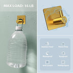 VIS'V Adhesive Towel Hooks, Waterproof Shower Wall Stick on Hooks, Gold, 4 Pcs