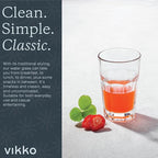 Vikko Drinking Glasses, 11.5 Ounce Glass Cups, Durable Glasses Drinking Set of 6, Stackable Water Glasses, Highball Glasses, Heavy Base Tumblers & Water Glasses, Dishwasher Safe Cups for Kitchen