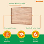 Riveira Acacia Wood Cutting Board – Gourmet Acacia Grandeur: 24 x 18 Wooden Cutting Board – Natural Wooden Cutting Boards For Kitchen Decorative – Innovative Juice Grooves Acacia Wooden Chopping Board
