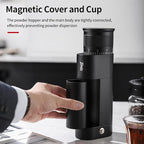 Espresso Grinder for Home Use - Stepless Adjustment Electric Burr Coffee Grinders, One-Touch Coffee Bean Grinder with 38mm 6-Star Conical Burr, Magnetic Dosing Cup and Air-Blowing