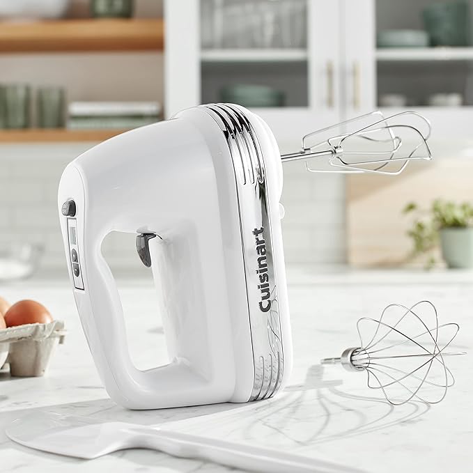 Cuisinart HM-70 Power Advantage 7-Speed Hand Mixer, Silver,White