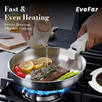 14 pcs Stainless Steel Cookware Set, Detachable Pots and Pans Set with Removable Handle, Non Toxic Space Saving RV Camping Cookware Set, Induction Cookware, Dishwasher & Oven Safe