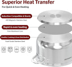 SUNHOUSE 8 Quart Stock Pot with Lid - 3-Ply Bottom Stainless Steel Pasta Cooking Canning Dutch Oven Pot - Induction Compatible for All Stovetops - Dishwasher Safe & Oven Safe