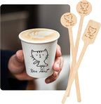 5.98inch Custom Drink Stirrers, Wooden Coffee Stirrers 50 Count Personalized Stir Sticks Wood Beverage Mixer with Smooth Ends, Swizzle Sticks for Wedding Cocktail (5.98inch)
