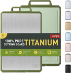 Titanium Cutting Boards for Kitchen Chopping Board with Handle Large Big Small Kitchen Meat Butcher Block Double Sided Pure Titanium and Wheat Straw PP Not Wood Bamboo Plastic Teak Morandi Green
