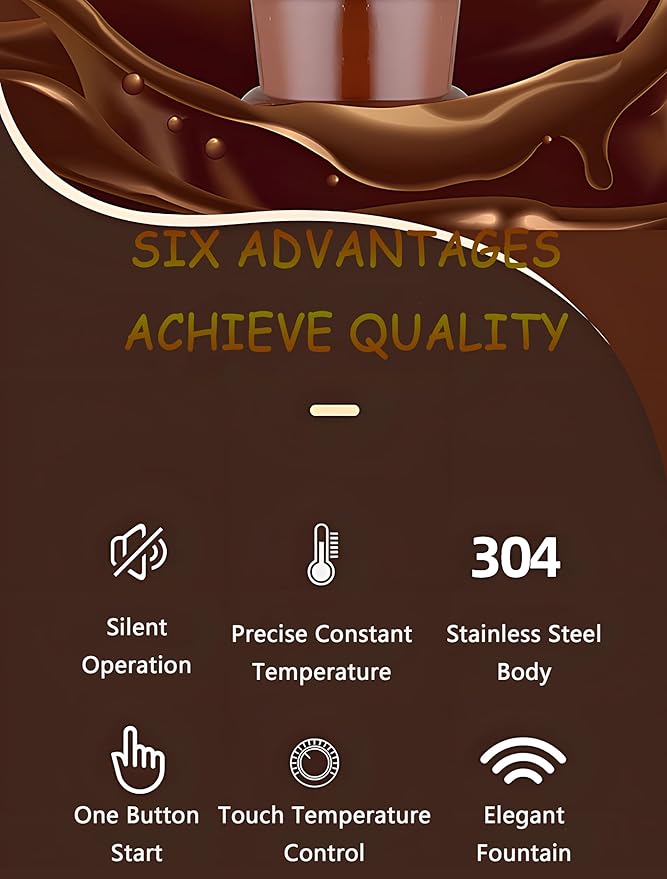 7-Tier Electric Stainless Steel Chocolate Melts Dipping Fondue Fountain Commercial Chocolate Fondue Fountain Machine 110V Chocolate Waterfall Heated Melting Machine for Party