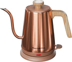 Nueve&Five Gooseneck Electric Kettle with Thermometer, Copper Tea Kettle with Auto Shut-Off,1000W Hot Water Kettle Electric of Stainless Steel,Electric Kettles for,Coffee & Tea