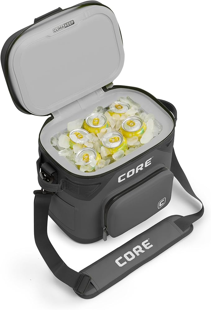 CORE Magnetic Leak Proof Soft Cooler with Waterproof Zipper | Insulated Bag Portable Ice Chest Box | Best Soft Cooler for Food & Beverages for Tailgating, Car Camping, Travel, and Family Beach Picnics