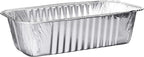 PLASTICPRO [5 Lb 25 Pack Disposable Loaf Pans Aluminum Tin Foil Meal Prep Bakeware - Cookware Perfect for Baking Cakes, Bread, Meatloaf, Lasagna 5 Pound 12.5'' X 6.25'' X 3.5''