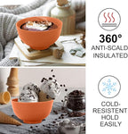 wheat straw small bowls 10oz set of 8 - Unbreakable Dessert Bowls - Mini Bowl Sets for Ice Cream,Snack and Fruits - Microwave & Dishwasher Safe Appetizer Bowls. Orange