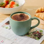 16 oz Coffee Mugs Set of 6, Stoneware Coffee Mugs with Large Handle, Ceramic Coffee Cups for Coffee, Milk, Tea, Cereal, Microwave Safe Mugs for Birthday Christmas Gfit, Turquoise