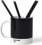 Pantone by Copenhagen Design - Large ceramic coffee mug with handle - Colorful Porcelain coffee mug/cup, 12 oz Black 419