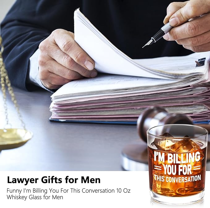 Futtumy I'm Billing You for This Conversation Whiskey Glass - Lawyer Gift for Men, Funny for Attorneys, Professional Consultants - White Elephant Christmas for Coworkers, Friends