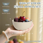 Homienly 10 OZ Dessert Bowls Wheat Straw Small Bowls Reusable Kids Bowl Mini Bowl for Ice Cream, Side Dishes, Fruit, Snack, Portion Control Unbreakable Lightweight Bowl Set, Microwave Safe (Beige)