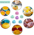 Tongjude 47 Pieces Silicone Baking Pans Set, 6 Silicone Cake Molds, Loaf Pan, Doughnut Pans, Non-Stick Baking Cup, with Measuring Cups and Spoons Set, Grey