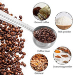 Coffee Scoop,Stainless Steel Coffee Scoop Clip,Coffee Spoon Measuring,for Ground Coffee and Beans,Set of 2(15ml/Black+30ml/Silver).