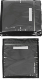 11" x 12" Recloseable Zip Storage Vacuum Seal Bag (Black and Clear) (100 Count) 5.5 Mil Durable - BPA Free Food Grade Reusable Resealable Zipper Reclosable Zip Poly Coins, Snacks, herbs