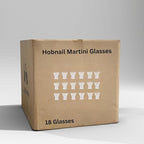 LEMONSODA Hobnail Pink/Clear Martini Glasses Vintage Cocktail Glasses (9oz) for Martini, Cocktail, Margarita, Cosmopolitan, Manhattan (2260) (Clear, Set of 18)