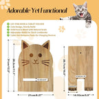 Wood Cookbook Stand for Kitchen Counter Cat Shaped Recipe Holder Book Shelf iPad Support Music Rest