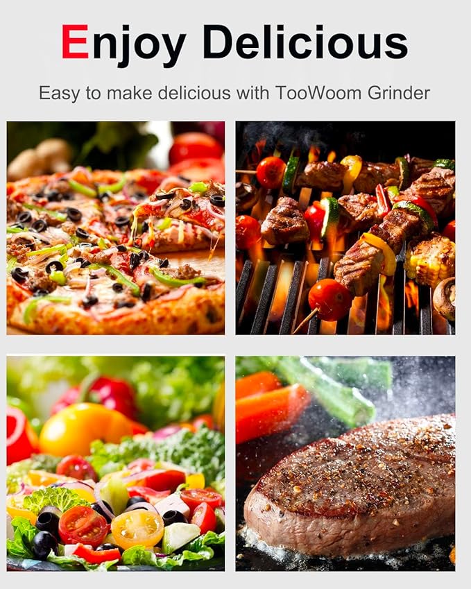 Pepper Grinder Salt Grinder Wooden Pepper Mill Grinder w/Adjustable Coarse, 8 inch Tall Wood Refillable Manual Pepper Grinder Mill Peppermill for Black Peppercorn